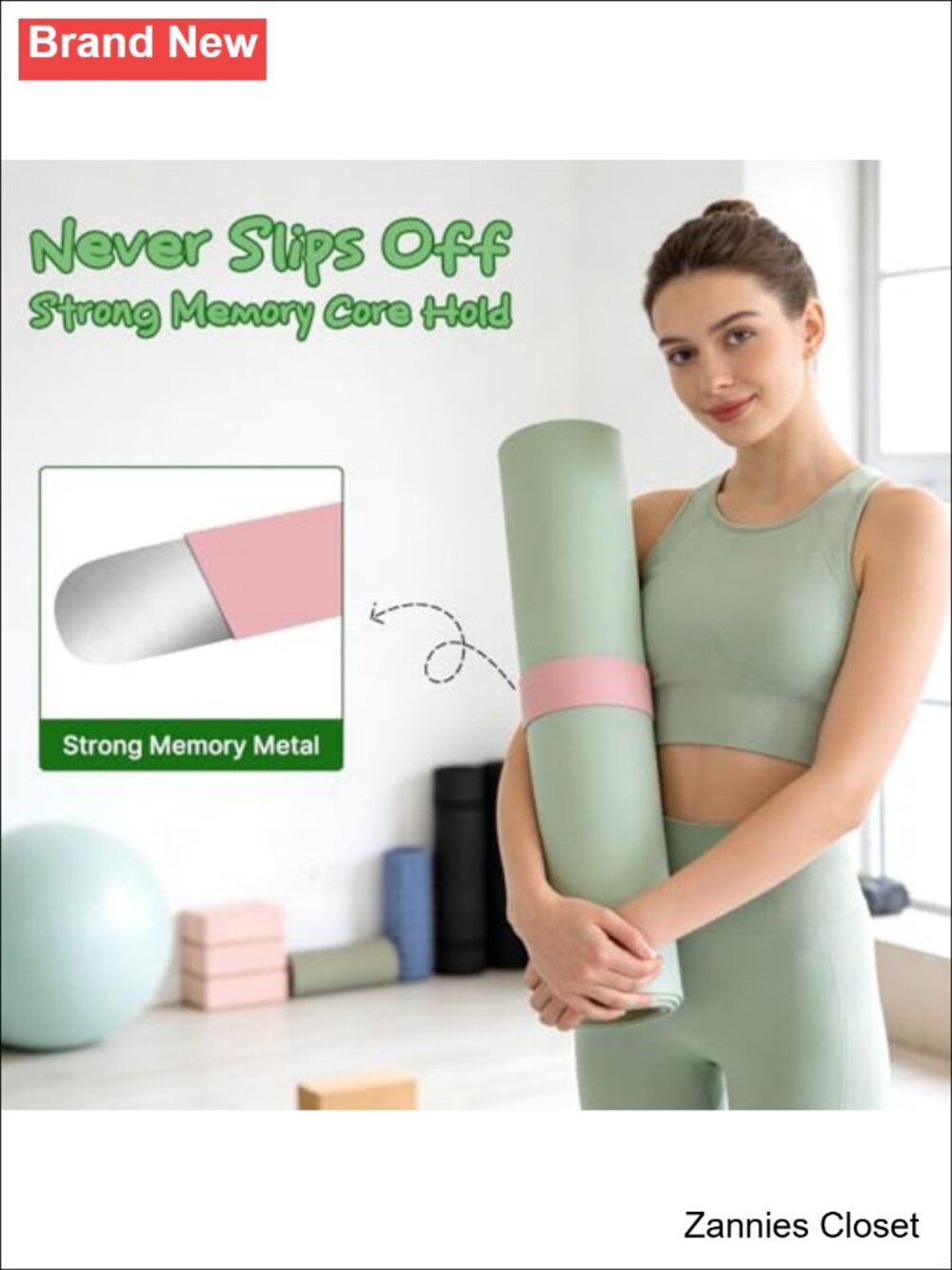 ✨ Silicone Yoga Mat Strap Slap Band One Snap Holder Secure Gym Accessory - Picture 4 of 6
